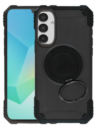 Hybrid Tuff Case with Magnetic Kickstand (BLACK) for Galaxy A14 4G / 5G (Only Ground Shipping)