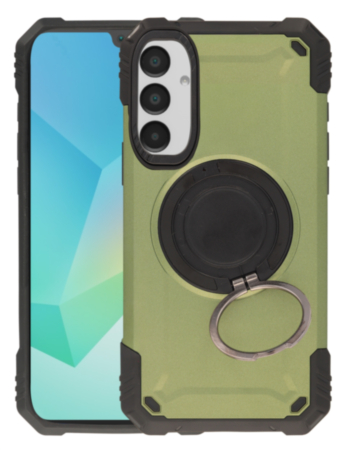 Hybrid Tuff Case with Magnetic Kickstand (ARMY GREEN) for Galaxy A14 4G / 5G (Only Ground Shipping)