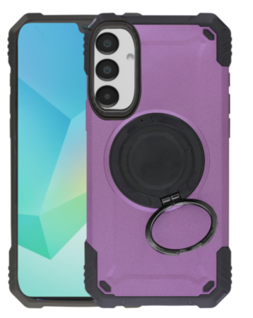 Hybrid Tuff Case with Magnetic Kickstand (PURPLE) for Galaxy A14 4G / 5G (Only Ground Shipping)