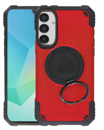 Hybrid Tuff Case with Magnetic Kickstand (RED) for Galaxy A14 4G / 5G (Only Ground Shipping)