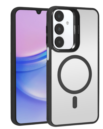 Thin Magnetic Clear Case with Camera Stand Kickstand - BLACK for Galaxy A16 (Only Ground Shipping)