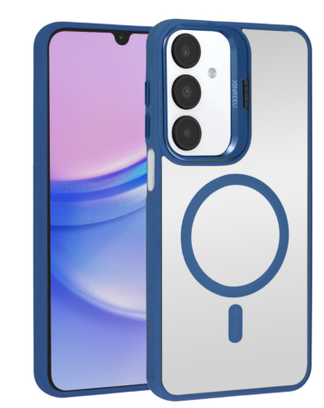 Thin Magnetic Clear Case with Camera Stand Kickstand - DARK BLUE for Galaxy A16 (Only Ground Shipping)