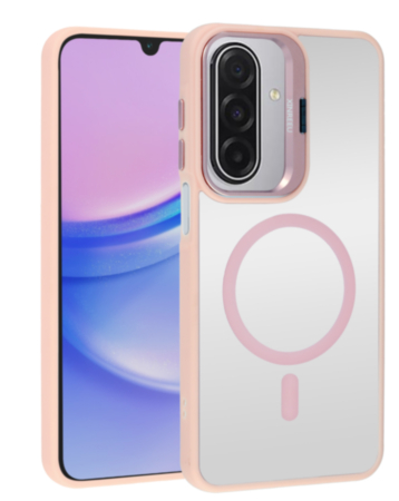 Thin Magnetic Clear Case with Camera Stand Kickstand - PINK for Galaxy A17 (Only Ground Shipping)