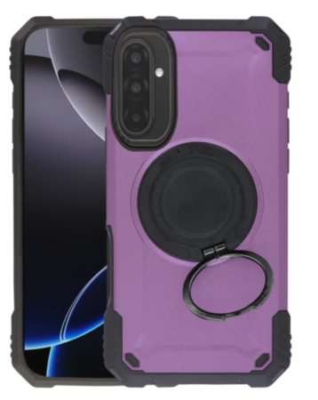 Hybrid Tuff Case with Magnetic Kickstand (PURPLE) for Galaxy A17 (Only Ground Shipping)