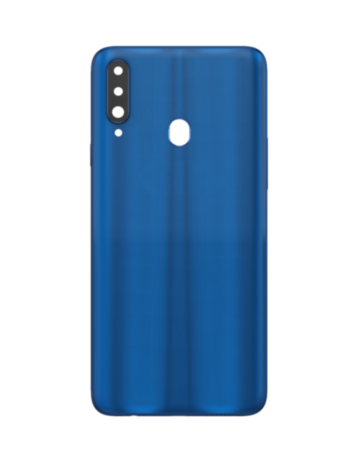 Back Glass with Camera Lens and Adhesive for Galaxy A20S (A207 / 2019) (NO LOGO) (BLUE)