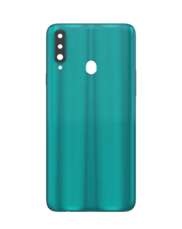 Back Glass with Camera Lens and Adhesive for Galaxy A20S (A207 / 2019) (NO LOGO) (GREEN)