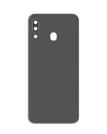 Back Glass with Camera Lens and Adhesive for Galaxy A30 (A305 / 2019) (NO LOGO) (BLACK)