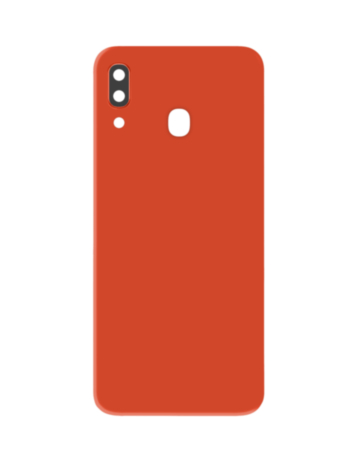 Back Glass with Camera Lens and Adhesive for Galaxy A30 (A305 / 2019) (NO LOGO) (RED)