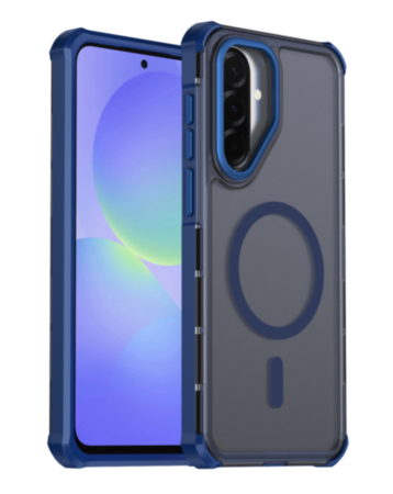 Dual Layer Electroplated Border Wireless Charging Case (BLUE) for Galaxy A36 5G / A37 5G / A56 5G (Only Ground Shipping)