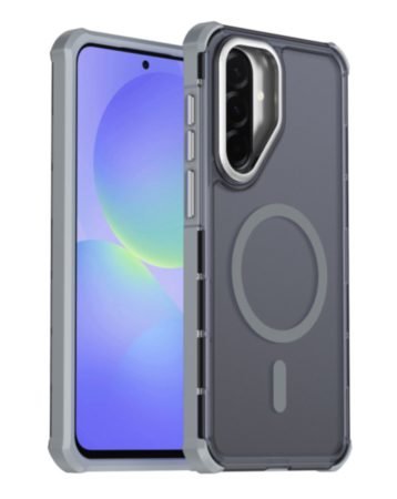 Dual Layer Electroplated Border Wireless Charging Case (GRAY) for Galaxy A36 5G / A37 5G / A56 5G (Only Ground Shipping)