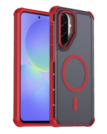 Dual Layer Electroplated Border Wireless Charging Case (RED) for Galaxy A36 5G / A37 5G / A56 5G (Only Ground Shipping)