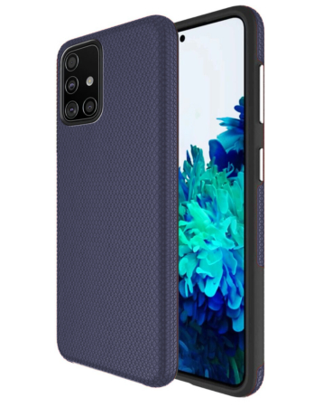 Galaxy A51 Shock Absorption Protective Dual Layer Case - NAVY BLUE (Only Ground Shipping)