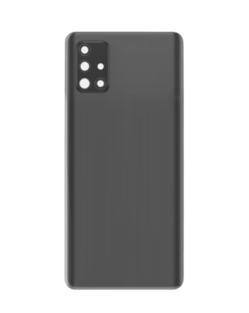 Back Glass with Camera Lens and Adhesive for Galaxy A71 (A715 / 2020) (NO LOGO) (PRISM CRUSH BLACK)