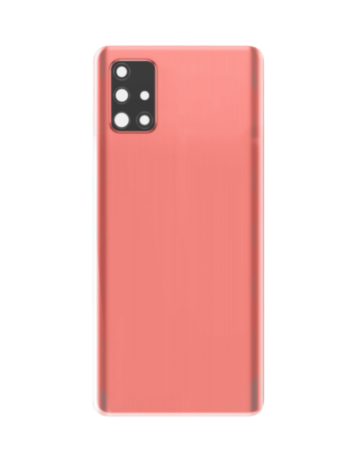 Back Glass with Camera Lens and Adhesive for Galaxy A71 (A715 / 2020) (NO LOGO) (PRISM CRUSH PINK)