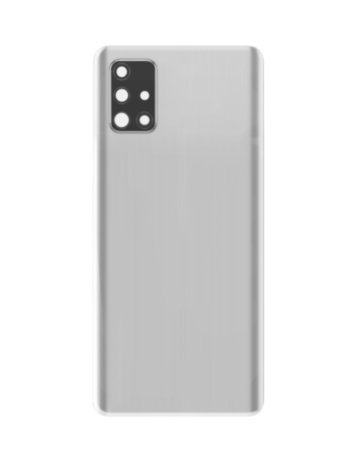 Back Glass with Camera Lens and Adhesive for Galaxy A71 (A715 / 2020) (NO LOGO) (PRISM CRUSH SILVER)