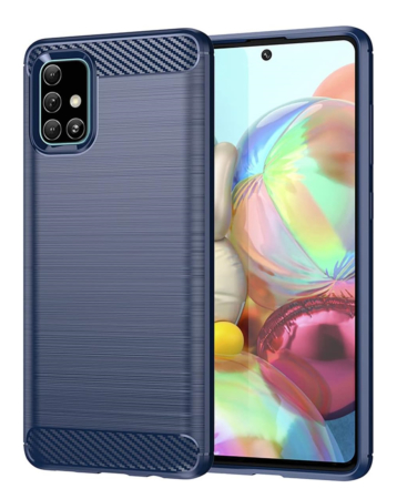 Flexible TPU Rubber Case - BLUE for Galaxy A71 UW (Only Ground Shipping)