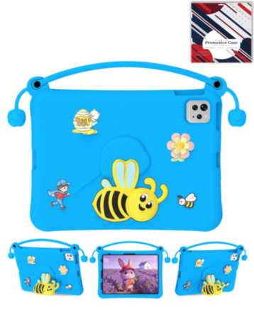 Kids Shockproof Tablet Case with Bee Handle Stand (NAVY BLUE) for iPad Air 4 / Air 5 / Pro 11 (1st / 2nd / 3rd / 4th / 5th) (Only Ground Shipping)