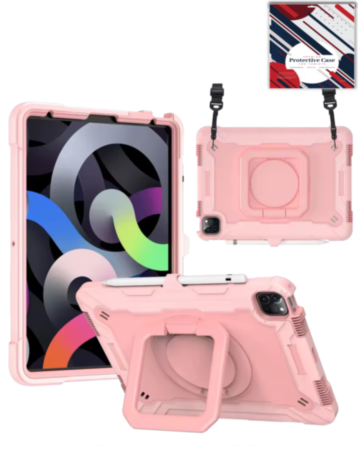 Full Body Protection Case with Square Kickstand (ROSE GOLD) for iPad Air 4 / Air 5 / Pro 11 (1st / 2nd / 3rd / 4th) (Only Ground Shipping)
