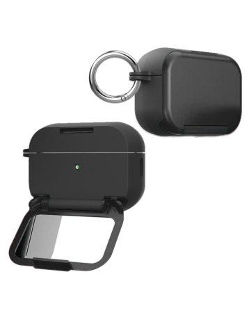 Creative Makeup Mirror Stand Holder Case - BLACK for Airpods 4th Gen (Only Ground Shipping)
