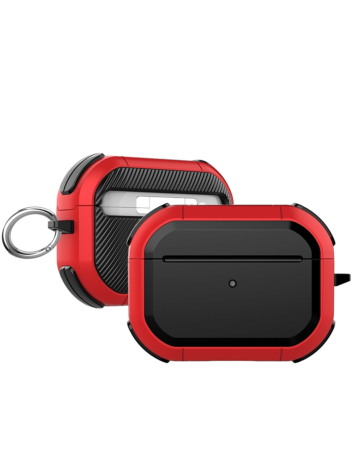 AirPods Pro 3 Rugged Armor with Keychain Case - RED (Only Ground Shipping)