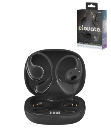 ELEVATE Open Wireless Stereo Earbuds - BLACK (Only Ground Shipping)