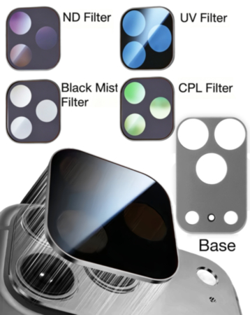 Magnetic Phone Camera Filter Kit with ND UV CPL Black Mist Filters for iPhone 17 Pro Max (GRAY) (Only Ground Shipping)