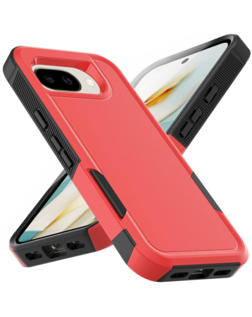 Dual Layers Shockproof Strong Case  w/Ring for Google Pixel 10A (RED) (Only Ground Shipping)
