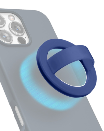 Silicone Magnetic Mount 360 Rotation Finger Smartphone Stand BLUE (Only Ground Shipping)