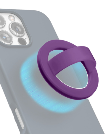 Silicone Magnetic Mount 360 Rotation Finger Smartphone Stand -DARK PURPLE (Only Ground Shipping)