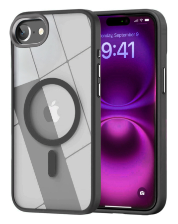Shiny Magnetic Clear Cases - BLACK for iPhone 7 (Only Ground Shipping)