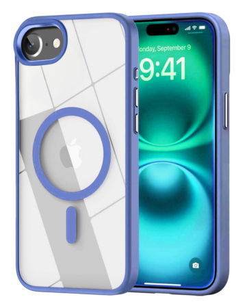 Shiny Magnetic Clear Cases - BLUE for iPhone 7 (Only Ground Shipping)