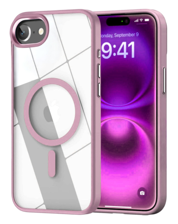 Shiny Magnetic Clear Cases - PINK for iPhone 7 (Only Ground Shipping)
