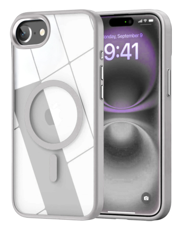 Shiny Magnetic Clear Cases - WHITE for iPhone 7 (Only Ground Shipping)
