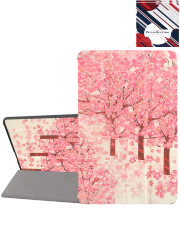 Old Style Notebook Design Case - PINK TREES for iPad 10 2022 (10.9") / iPad 11 (A16) / Air 11 2024 / Air 4 / Air 5 / Air 6 / Air 7 / Pro 11 (All Models) (Only Ground Shipping)