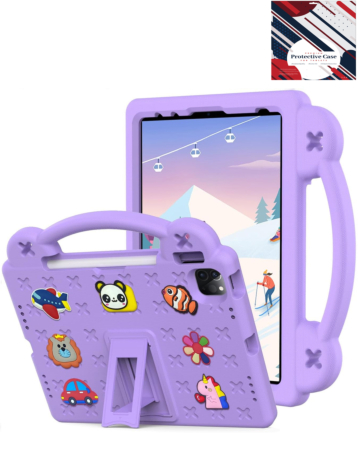 Shockproof Handle Case - PURPLE for iPad 10 2022 (10.9") / iPad 11 (A16) / Air 11 2024 / Air 4 / Air 5 / Pro 11 (All Models) (Only Ground Shipping)