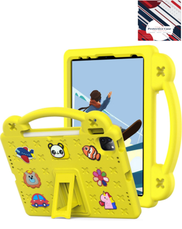 Shockproof Handle Case - YELLOW for iPad 10 2022 (10.9") / iPad 11 (A16) / Air 11 2024 / Air 4 / Air 5 / Pro 11 (All Models) (Only Ground Shipping)