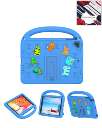 Shockproof Handle Case with Charms (BLUE) for iPad 5 (2017) / iPad 6 (2018) / Air 1 / Air 2 / Pro 9.7 (Only Ground Shipping)