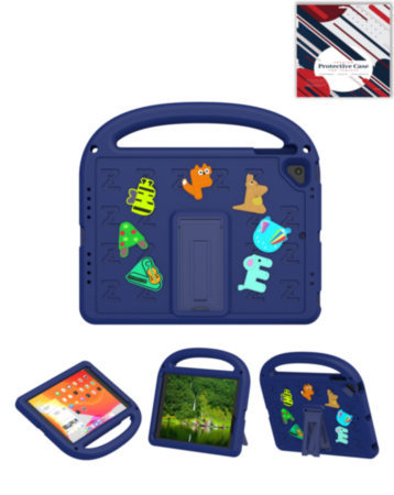 Shockproof Handle Case with Charms (NAVY BLUE) for iPad 5 (2017) / iPad 6 (2018) / Air 1 / Air 2 / Pro 9.7 (Only Ground Shipping)