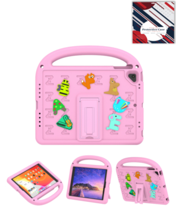 Shockproof Handle Case with Charms (PINK) for iPad 5 (2017) / iPad 6 (2018) / Air 1 / Air 2 / Pro 9.7 (Only Ground Shipping)