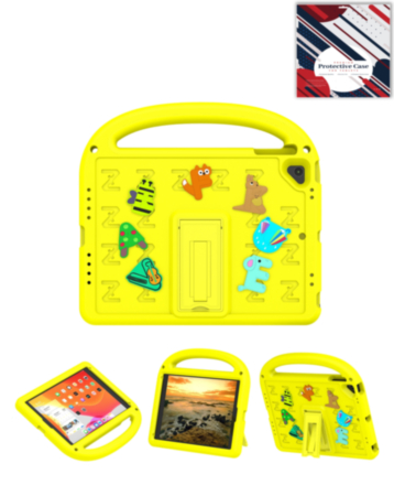 Shockproof Handle Case with Charms (YELLOW) for iPad 5 (2017) / iPad 6 (2018) / Air 1 / Air 2 / Pro 9.7 (Only Ground Shipping)