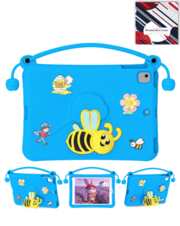 Kids Shockproof Tablet Case with Bee Handle Stand (NAVY BLUE) for iPad 5 (2017) / iPad 6 (2018) / Air 1 / Air 2 / Pro 9.7 (Only Ground Shipping)
