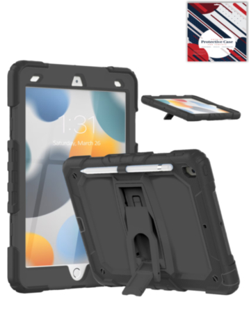 Heavy Duty Shockproof Tablet Case with Kickstand (BLACK) for iPad 10.2" (7th / 8th / 9th) / Air 3 / Pro 10.5 (Only Ground Shipping)