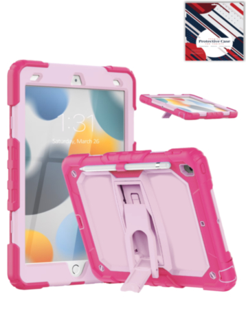 Heavy Duty Shockproof Tablet Case with Kickstand (HOT PINK & PINK) for iPad 10.2" (7th / 8th / 9th) / Air 3 / Pro 10.5 (Only Ground Shipping)