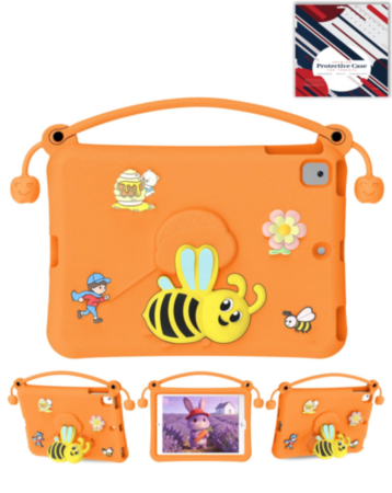Kids Shockproof Tablet Case with Bee Handle Stand (ORANGE) for iPad 10.2" (7th / 8th / 9th) / Air 3 / Pro 10.5 (Only Ground Shipping)