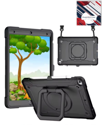 Full Body Protection Case with Square Kickstand (BLACK) for iPad 10.2" (7th / 8th / 9th) / Air 3 / Pro 10.5 (Only Ground Shipping)