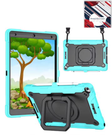 Full Body Protection Case with Square Kickstand (LIGHT BLUE & BLACK) for iPad 10.2" (7th / 8th / 9th) / Air 3 / Pro 10.5 (Only Ground Shipping)
