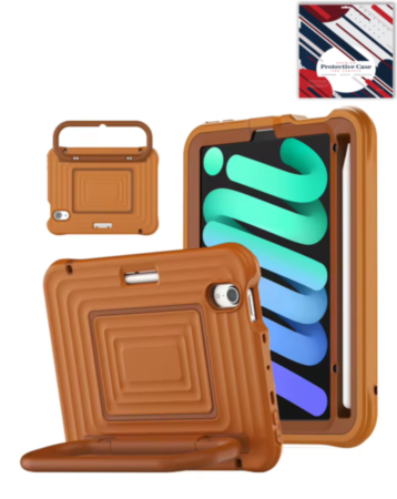 SoftShield Tablet Case with Handle Stand (BROWN) for iPad 10 2022 (10.9") / iPad 11 (A16) (Only Ground Shipping)