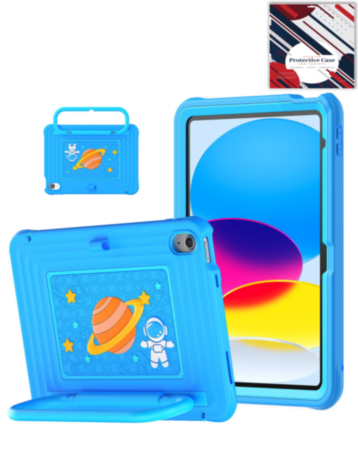 Kids SpaceGrip Tablet Case with Handle Stand (LIGHT BLUE) for iPad 10 2022 (10.9") / iPad 11 (A16) (Only Ground Shipping)