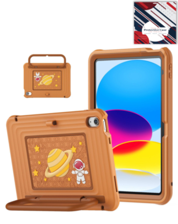 Kids SpaceGrip Tablet Case with Handle Stand (BROWN) for iPad 10 2022 (10.9") / iPad 11 (A16) (Only Ground Shipping)