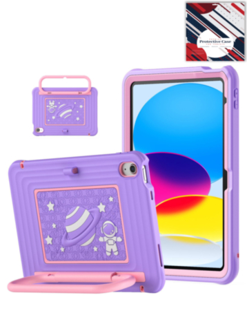 Kids SpaceGrip Tablet Case with Handle Stand (PURPLE) for iPad 10 2022 (10.9") / iPad 11 (A16) (Only Ground Shipping)